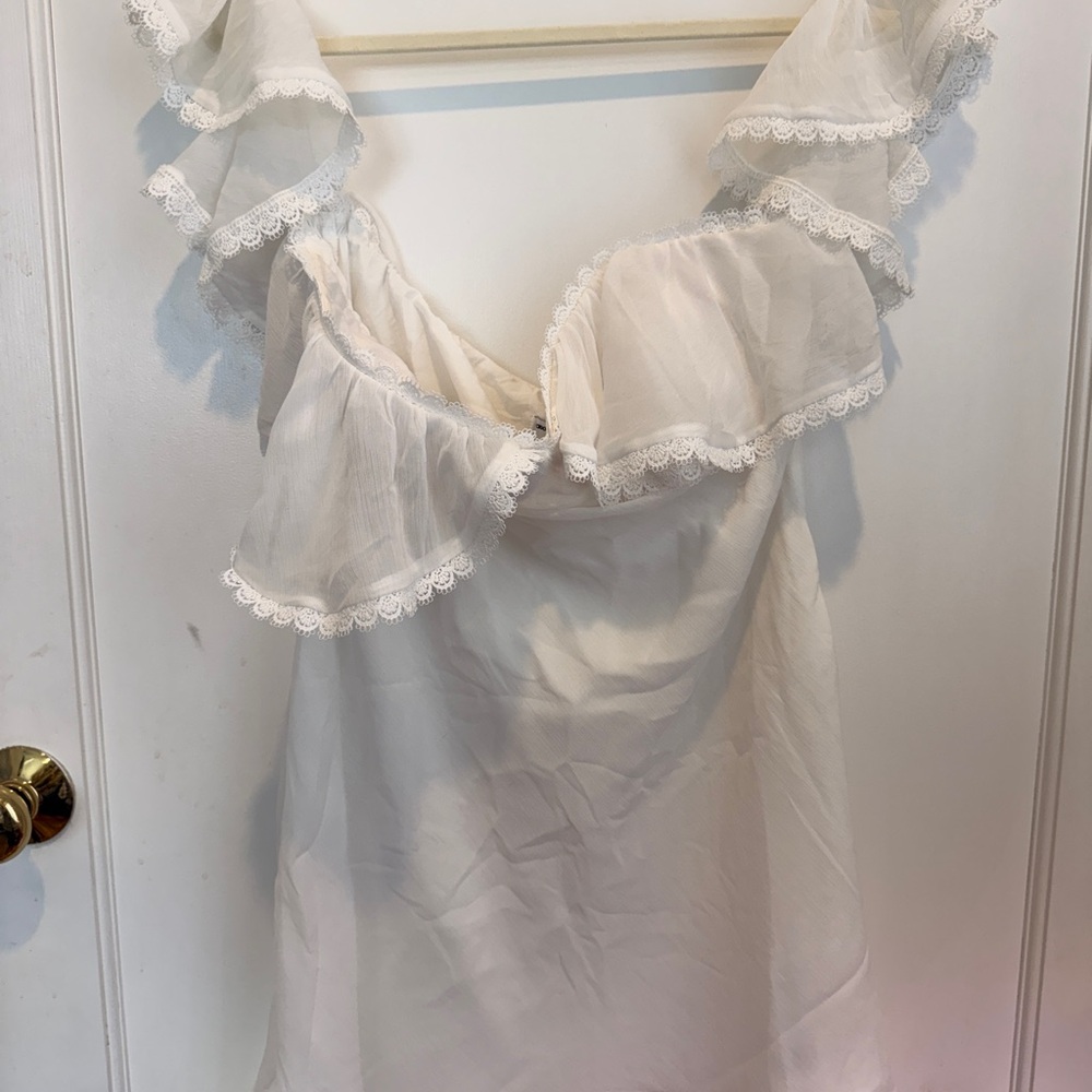 ASOS Ivory Ruffle Wedding Mini Dress